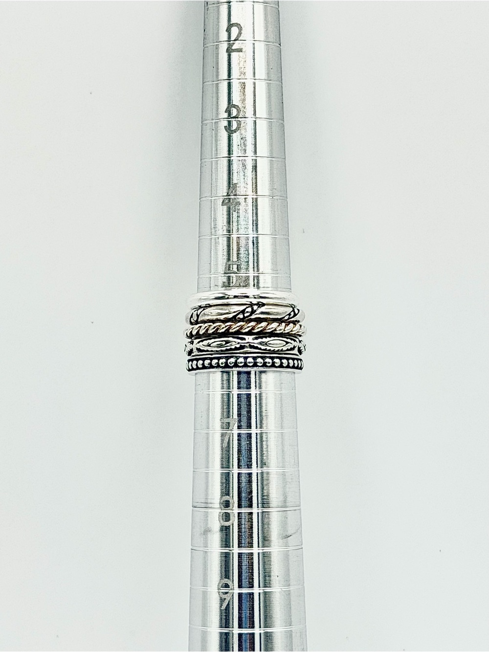 Silpada Sterling Silver “STACKS OF PLENTY” Set of 5 Unique Stacking Rings - Picture 13 of 15